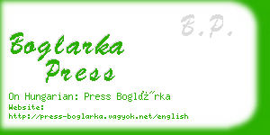 boglarka press business card